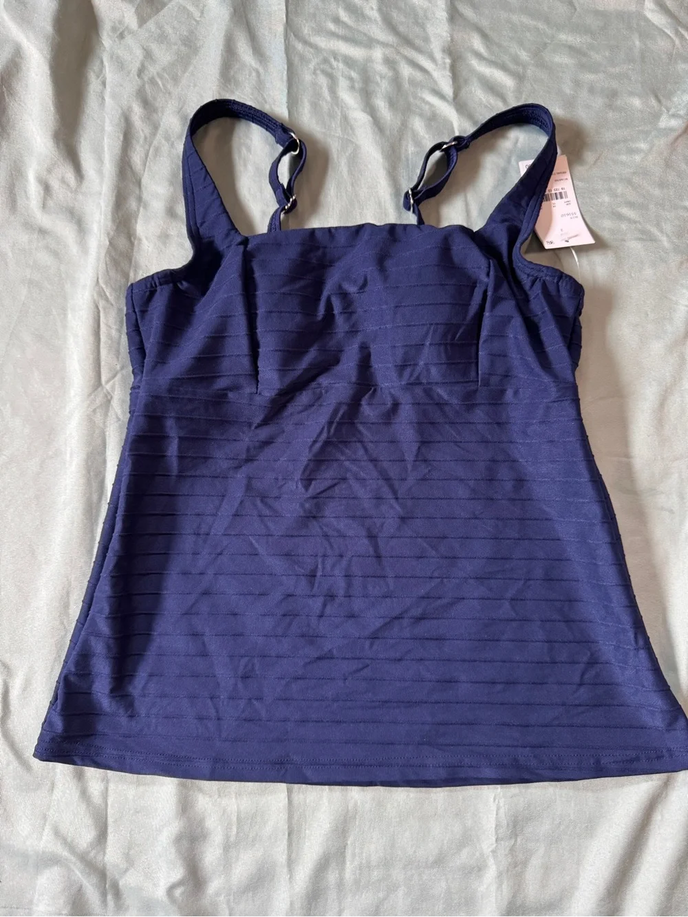Lands’End Navy Square-Neck Tankini Top - Women's Swimwear size 2